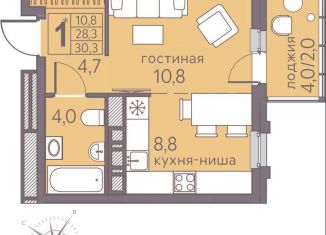 Продается квартира студия, 30.3 м2, Пермь, ЖК Погода