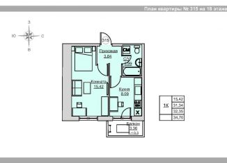 1-комнатная квартира на продажу, 32.4 м2, Удмуртия