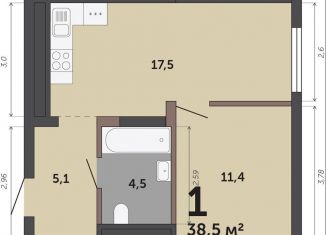 Продается однокомнатная квартира, 38.5 м2, Екатеринбург, метро Проспект Космонавтов, улица Бакинских Комиссаров, 89/3