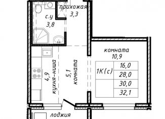 Продажа однокомнатной квартиры, 30 м2, Новосибирск, улица Связистов, 162к4с, Ленинский район