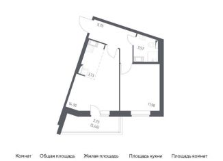 Продам двухкомнатную квартиру, 43 м2, посёлок Песочный
