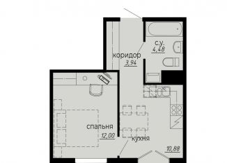 Продам 1-комнатную квартиру, 31.3 м2, Санкт-Петербург, метро Академическая