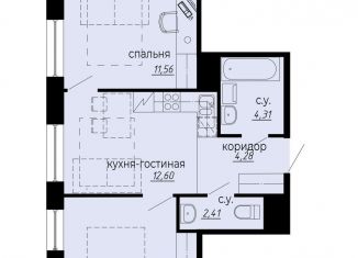 Продам двухкомнатную квартиру, 46.2 м2, Санкт-Петербург, метро Площадь Мужества