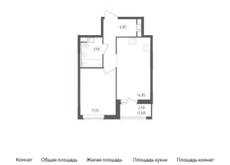 Продаю 1-комнатную квартиру, 38.9 м2, деревня Новосаратовка