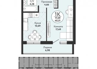 Продам 1-комнатную квартиру, 40.5 м2, Новосибирск, Центральный район, площадь Ленина