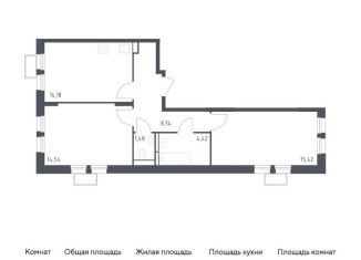 Продается двухкомнатная квартира, 58.8 м2, Московская область, жилой комплекс Квартал Строгино, к2
