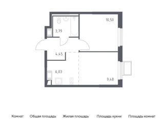 Продам однокомнатную квартиру, 34.3 м2, Московская область, жилой комплекс Горки Парк, к4.1