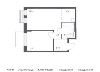 2-комнатная квартира на продажу, 39.1 м2, Московская область