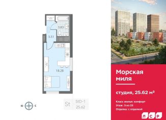 Продается квартира студия, 25.6 м2, Санкт-Петербург, муниципальный округ Юго-Запад
