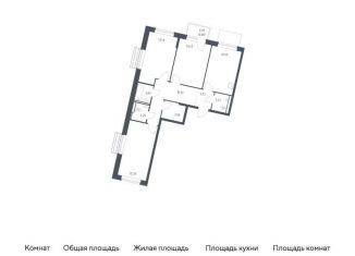 3-комнатная квартира на продажу, 79.3 м2, Московская область, жилой комплекс Рублёвский Квартал, 60