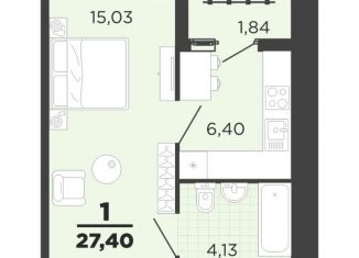 Продажа однокомнатной квартиры, 27.4 м2, Рязанская область