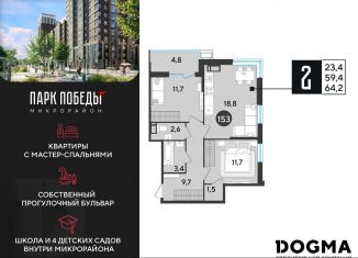 Продам 2-ком. квартиру, 64.2 м2, Краснодарский край, Главная городская площадь