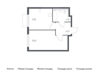 1-комнатная квартира на продажу, 34.2 м2, Московская область, Каширское шоссе - Молоково - Андреевское