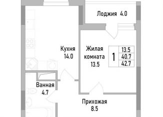 Продается однокомнатная квартира, 42.7 м2, Липецк, улица Тельмана, 120