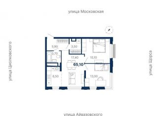 Продается двухкомнатная квартира, 65.1 м2, Свердловская область, улица Айвазовского, 52