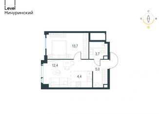 Продаю 2-комнатную квартиру, 39.2 м2, Москва, жилой комплекс Левел Мичуринский, к1