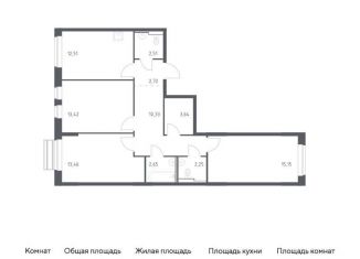 3-комнатная квартира на продажу, 78.6 м2, село Лайково