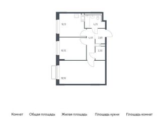 Продаю 2-комнатную квартиру, 53.5 м2, посёлок Мирный, жилой комплекс Томилино Парк, к6.3