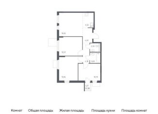3-ком. квартира на продажу, 71.6 м2, Московская область, жилой комплекс Мытищи Парк, к5
