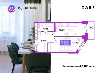 Продам однокомнатную квартиру, 46.9 м2, Волгоград, улица Полоненко, Дзержинский район