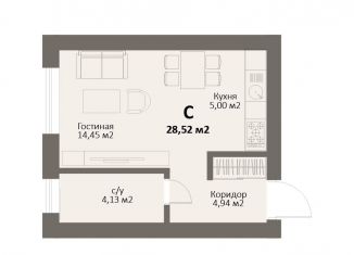 Продается однокомнатная квартира, 28.5 м2, Челябинская область