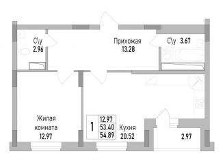 Продается однокомнатная квартира, 54.9 м2, Воронежская область, проспект Труда, 139к2