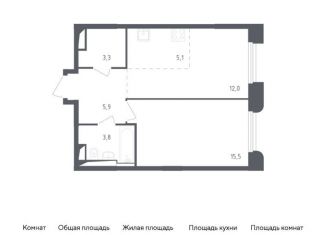 Продаю однокомнатную квартиру, 45.6 м2, Московская область, жилой комплекс Заречье Парк, к3.1