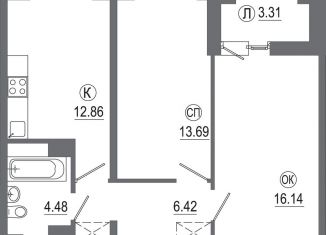 Продажа 2-комнатной квартиры, 56.6 м2, Иркутск, Октябрьский округ