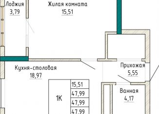 Продаю 1-комнатную квартиру, 48 м2, Екатеринбург, метро Проспект Космонавтов, проспект Космонавтов, 110