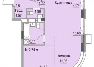 Продается квартира студия, 61.9 м2, Ижевск, улица Лихвинцева, 17