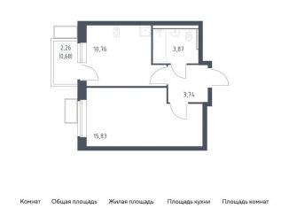 Продам 1-комнатную квартиру, 34.9 м2, Московская область, жилой комплекс Егорово Парк, к3.2