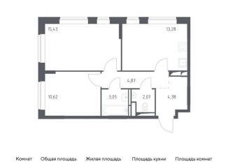 Продается двухкомнатная квартира, 53.7 м2, поселение Кокошкино, жилой комплекс Новое Внуково, к20