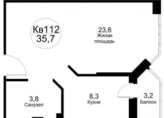 Продается однокомнатная квартира, 35.2 м2, рабочий посёлок Тучково, Москворецкая улица, 2к1