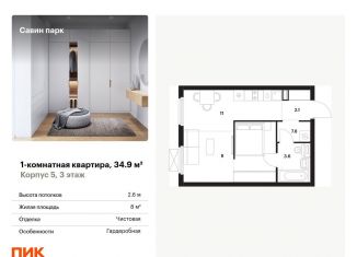 Продается 1-комнатная квартира, 34.9 м2, Нижегородская область
