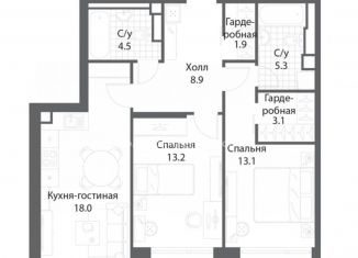 2-комнатная квартира на продажу, 67.7 м2, Москва, Даниловский район, проспект Лихачёва, 20