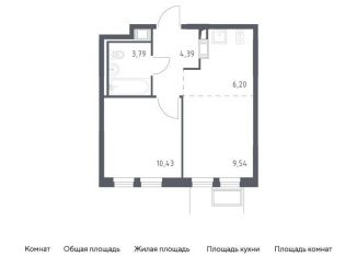 1-комнатная квартира на продажу, 34.4 м2, Московская область, жилой комплекс Горки Парк, к4.1