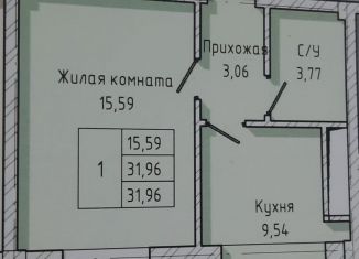 1-комнатная квартира на продажу, 32 м2, Нальчик, улица Тарчокова, 119