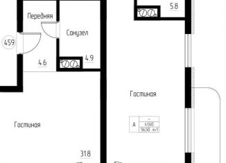 Продам 1-комнатную квартиру, 56.5 м2, Калининградская область