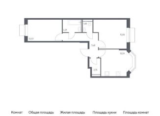 Продается 2-комнатная квартира, 57.3 м2, Москва, метро Кантемировская, жилой комплекс Квартал Домашний, 2