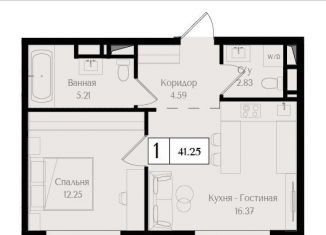 1-комнатная квартира на продажу, 41.3 м2, Москва, метро Электрозаводская