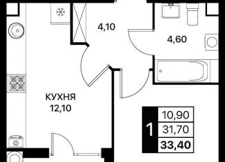 Продажа 1-комнатной квартиры, 33.4 м2, Ростовская область