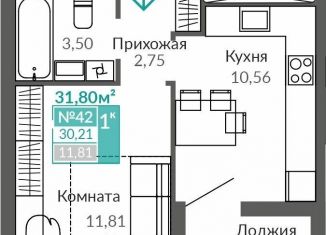 Продается 1-ком. квартира, 30.2 м2, Крым