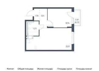 Однокомнатная квартира на продажу, 41 м2, Ленинградская область