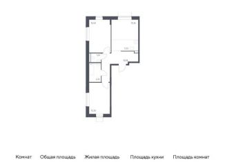 Двухкомнатная квартира на продажу, 58.2 м2, Москва, жилой комплекс Квартал Домашний, 1