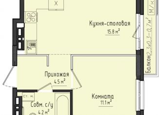 Продам 1-комнатную квартиру, 35.6 м2, село Первомайский, ЖК Город Оружейников, жилой комплекс Город Оружейников, 23