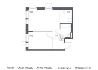 Однокомнатная квартира на продажу, 40.8 м2, Московская область, жилой комплекс Квартал Авиаторов, к8
