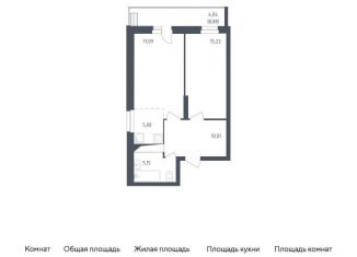 Продам 1-комнатную квартиру, 55.4 м2, посёлок Жилино-1, жилой комплекс Егорово Парк, к2