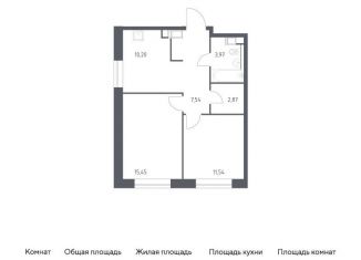 Продажа 2-комнатной квартиры, 51.6 м2, Москва, Октябрьская улица, 98