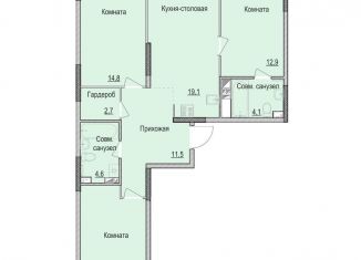 Продаю трехкомнатную квартиру, 84.7 м2, Ижевск, жилой район Культбаза