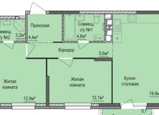 Продажа 2-ком. квартиры, 62.9 м2, Ижевск, жилой район Буммаш